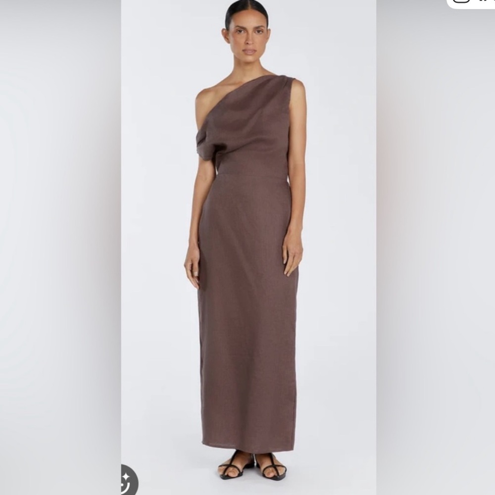 DISSH Asymmetrical Brown Maxi Dress NWT